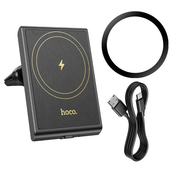 Hoco- Suport auto cu incarcare wireless, cu MagSafe, Magnetic, 15W, Fast Charging,