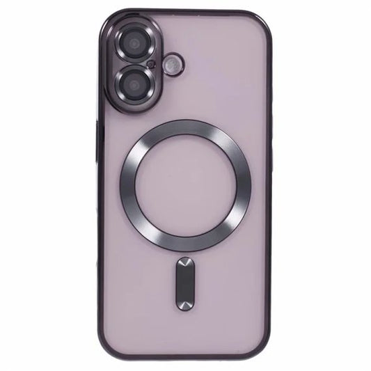 Husa Plating, iPhone 16 , cu MagSafe, ElectroEdge, Black