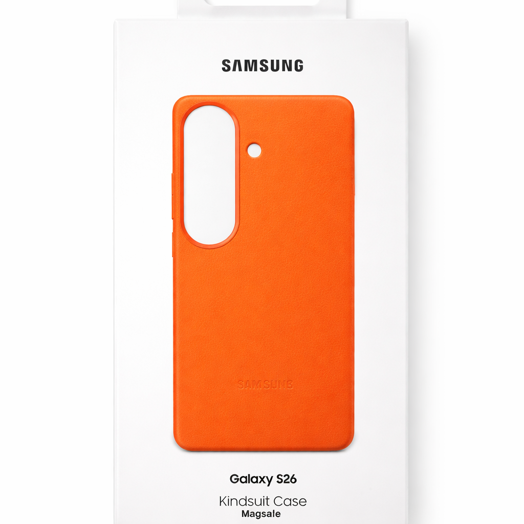 Husa Samsung S26 Plus,Originala Piele Kindsuit cu MagSafe, Orange