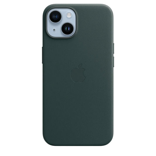 Husa iPhone 14 Apple cu MagSafe, Piele - Culoare Forest Green