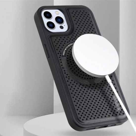 Husa de protectie Magic Magnet cu MagSafe pentru iPhone 14 Plus, Grafen - Culoare Negru - mag-genius-accesorii