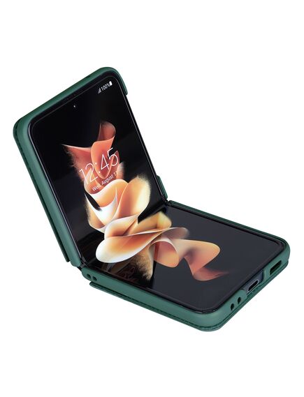 Husa Nillkin, pentru Samsung Galaxy Z Flip 4, Qin Leather, PC Leather,Deep GREEN