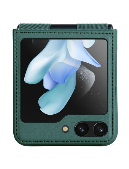 Husa Nillkin, pentru Samsung Galaxy Z Flip 5, Qin Leather, PC Leather Deep GREEN