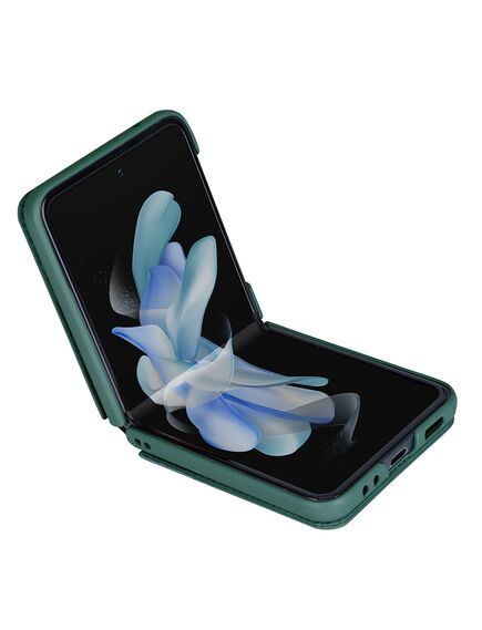 Husa Nillkin, pentru Samsung Galaxy Z Flip 5, Qin Leather, PC Leather Deep GREEN