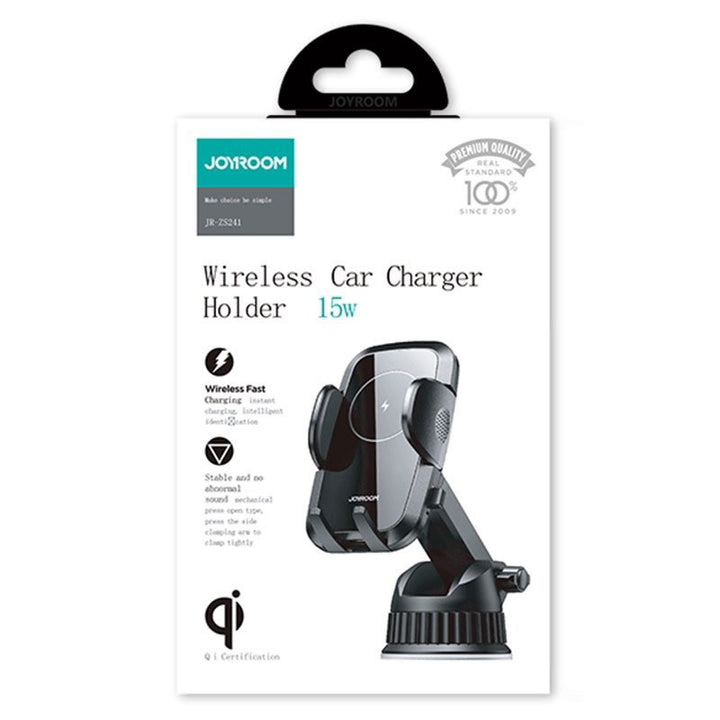 Suport Auto cu Încărcare Wireless Joyroom (JR-ZS241) – Încărcare Rapidă de 15W cu Cleme Laterale