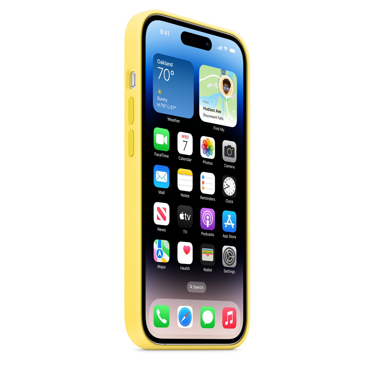 Husa de protectie Apple cu MagSafe pentru iPhone 14 Pro, Silicon Canary Yellow - mag-genius-accesorii