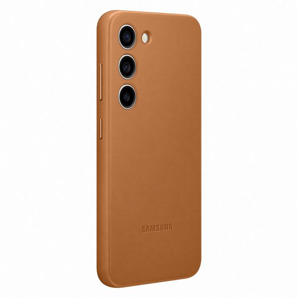 Husa de protectie Samsung Galaxy S24, din Piele ecologica, Camel