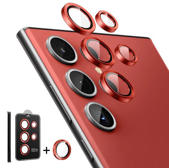 Folie protectie camere Samsung S24, Lens Frame, Red