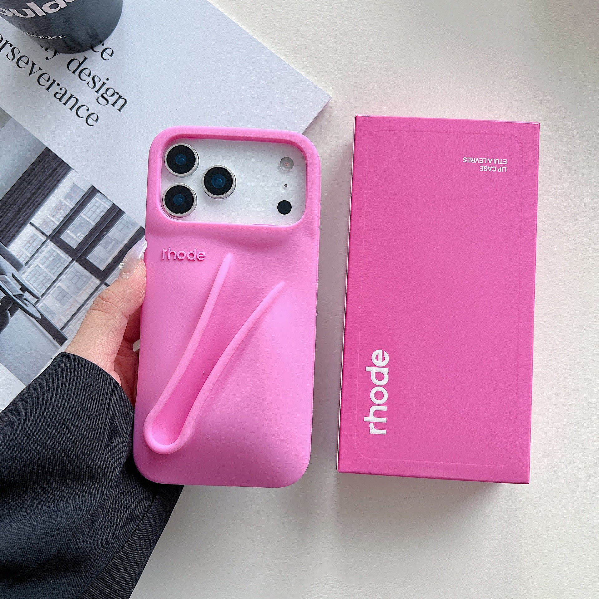 Husă iPhone 17 Pro Max, Rhode, Culoare Ribbon + Luciu Inclus – Mag