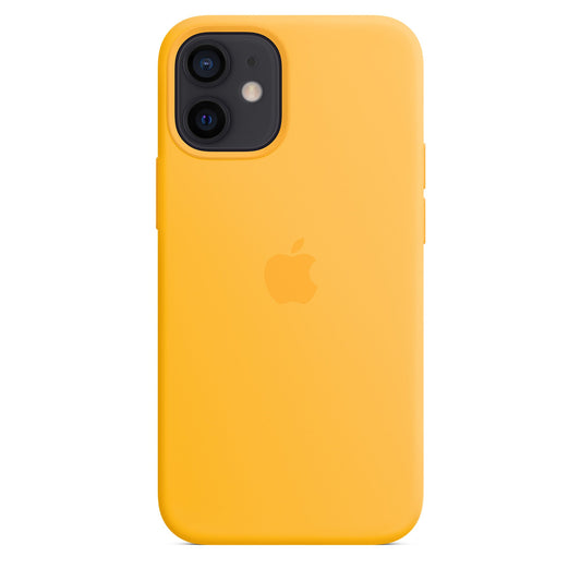 Husa de protectie Apple cu MagSafe pentru iPhone 12, Silicon - Culoare Sun Flower