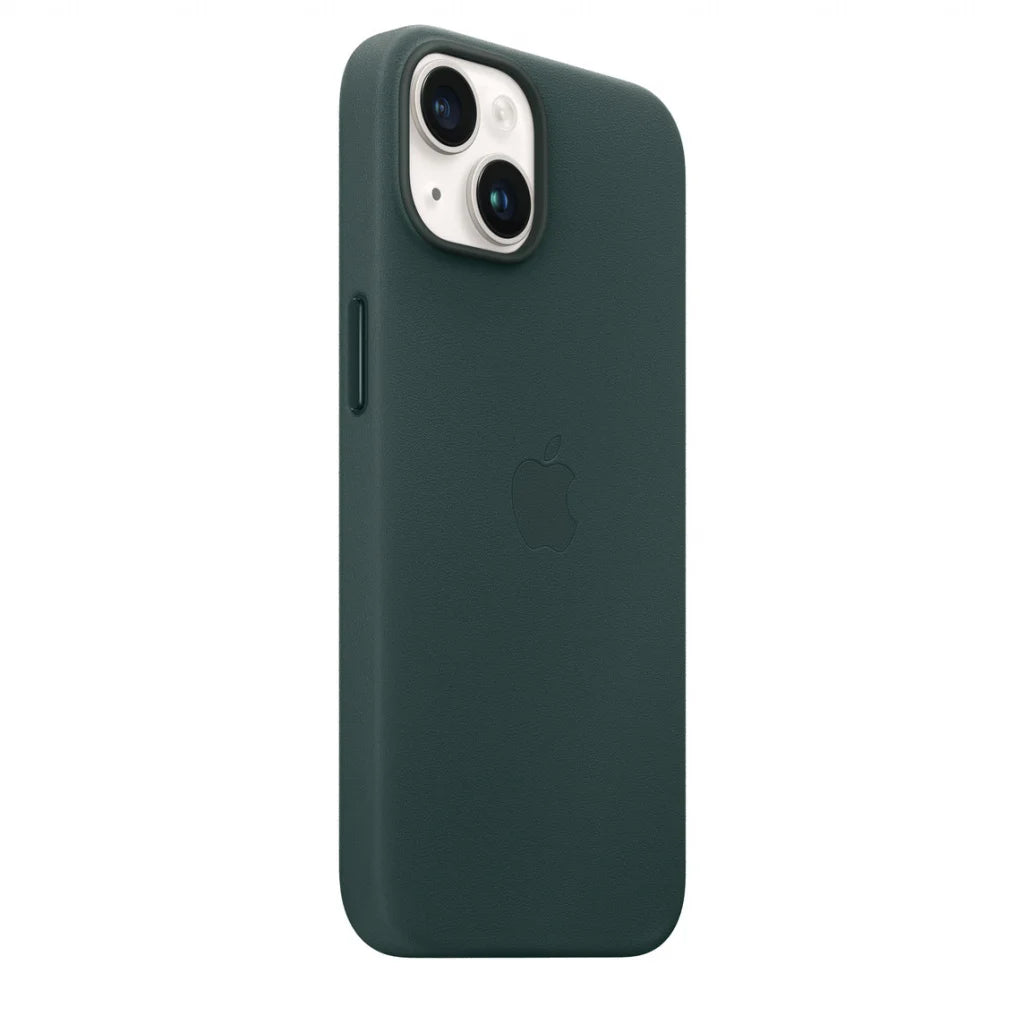 Husa de protectie Apple cu MagSafe pentru iPhone 14, Piele - Culoare Forest Green - mag-genius-accesorii