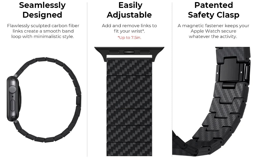 Curea din Fibra de Carbon pentru Apple Watch 38-49mm