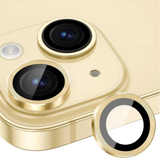 Folie camera Individuale Gold iPhone 13 din Sticla securizata