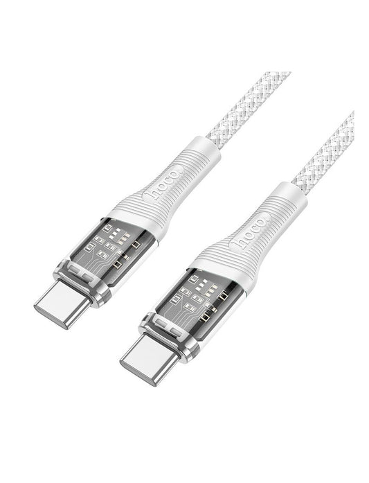 Cablu Incarcare si Date, 60W,Ultra Fast Charge USB-C la USB-C, 1.2m | GRAY Transparent - mag-genius-accesorii