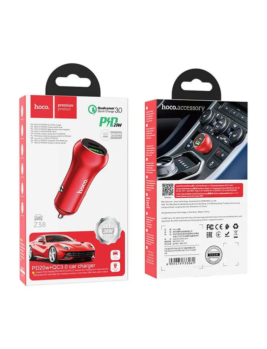 Incarcator auto, USB-A 18W, USB-C PD 20W