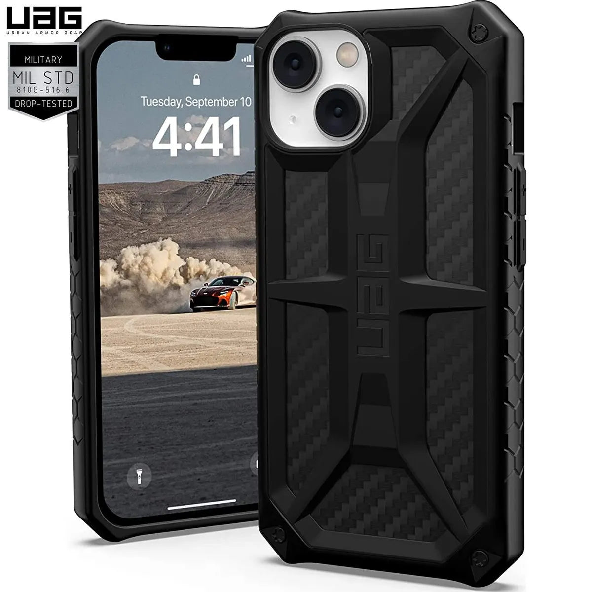Husa  iPhone 13 UAG Monarch Carbon Fiber, Negru