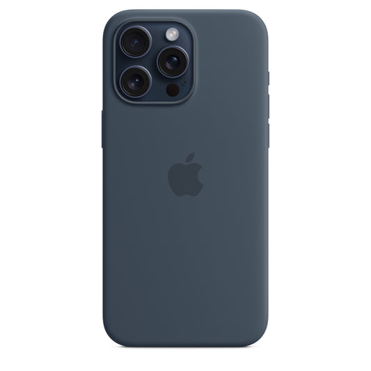Husa iPhone 15 Pro Max Silicon cu MagSafe,Storm Blue