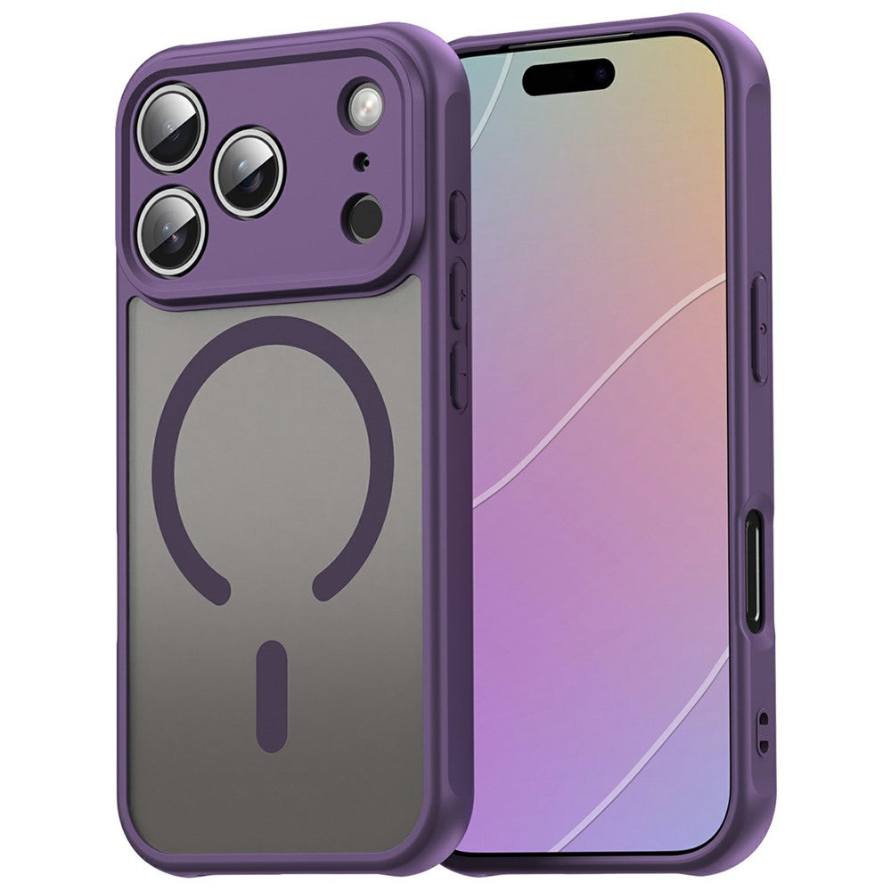 Husă MagFrost Pro cu MagSafe, Frosted Gray/Purple, finisaj mat
