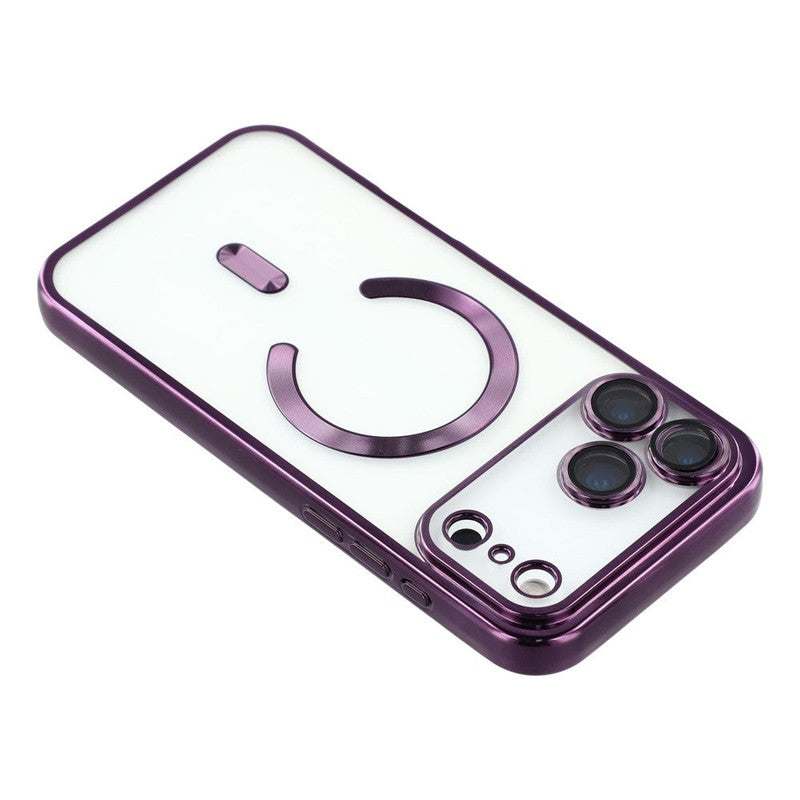 Husă Plating Delux cu MagSafe, Clear Purple