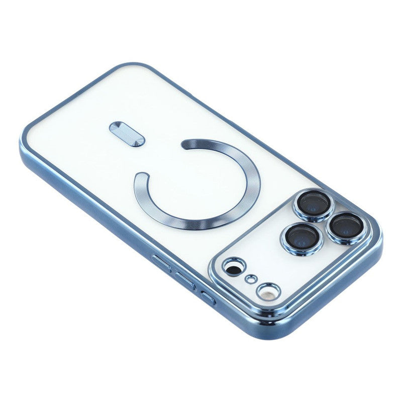Husă Plating Delux cu MagSafe, Clear Sky Blue