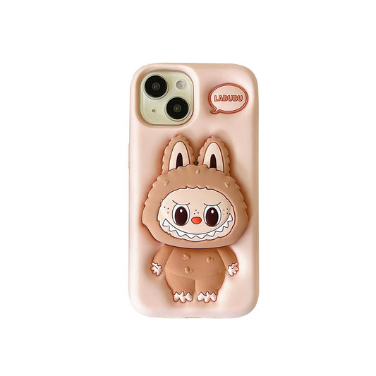 Husă Kawaii Labubu pentru iPhone 14 Pro, Peach