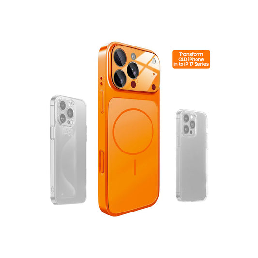 Husa iPhone 17 Pro, SlimCase, GlassGuard, Skin S17 Titan, Orange