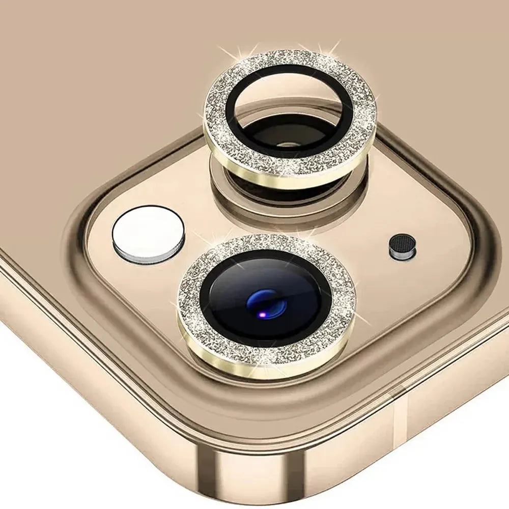 Protecție Camere Individuale iPhone 13 , cu diamante Gold