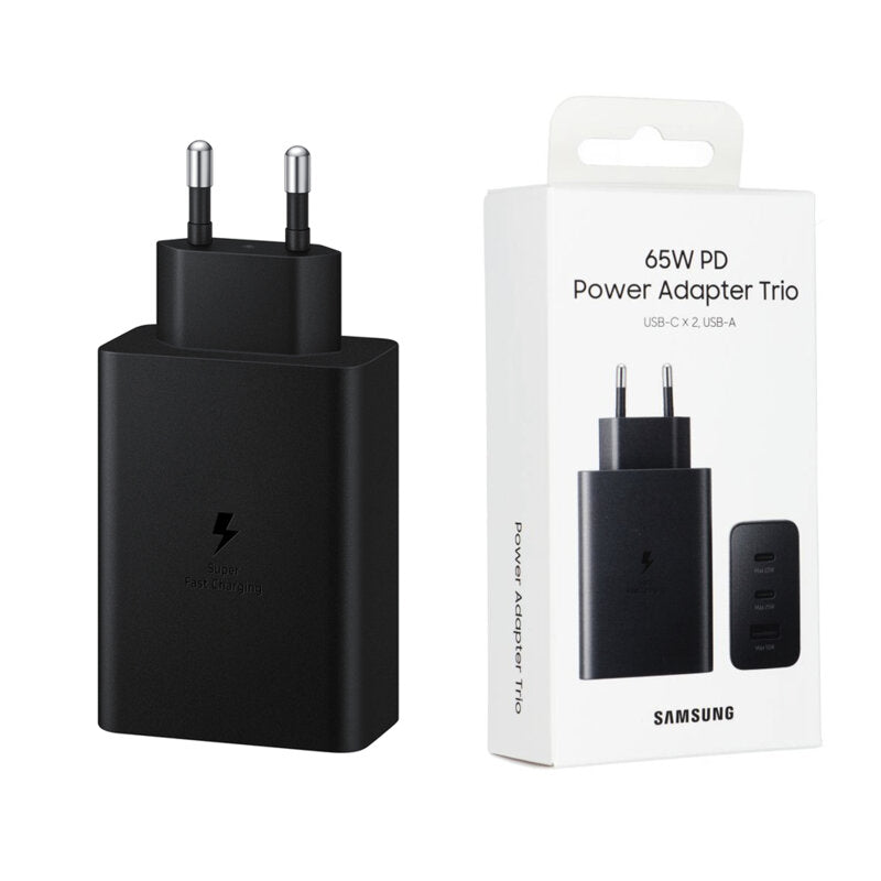 Incarcator priza Original SAMSUNG , 2xUSB-C, 1xUSB-A, 65W, negru