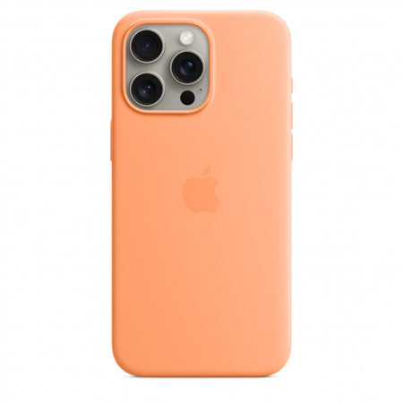 Husa de protectie Apple Silicon cu MagSafe pentru iPhone 15 Pro Max,Orange Sorbet