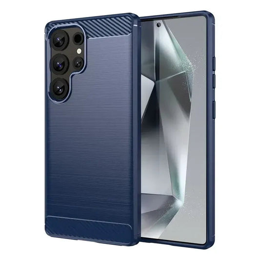 Husă Samsung Galaxy S25 Ultra, Brush Metall Design, Blue