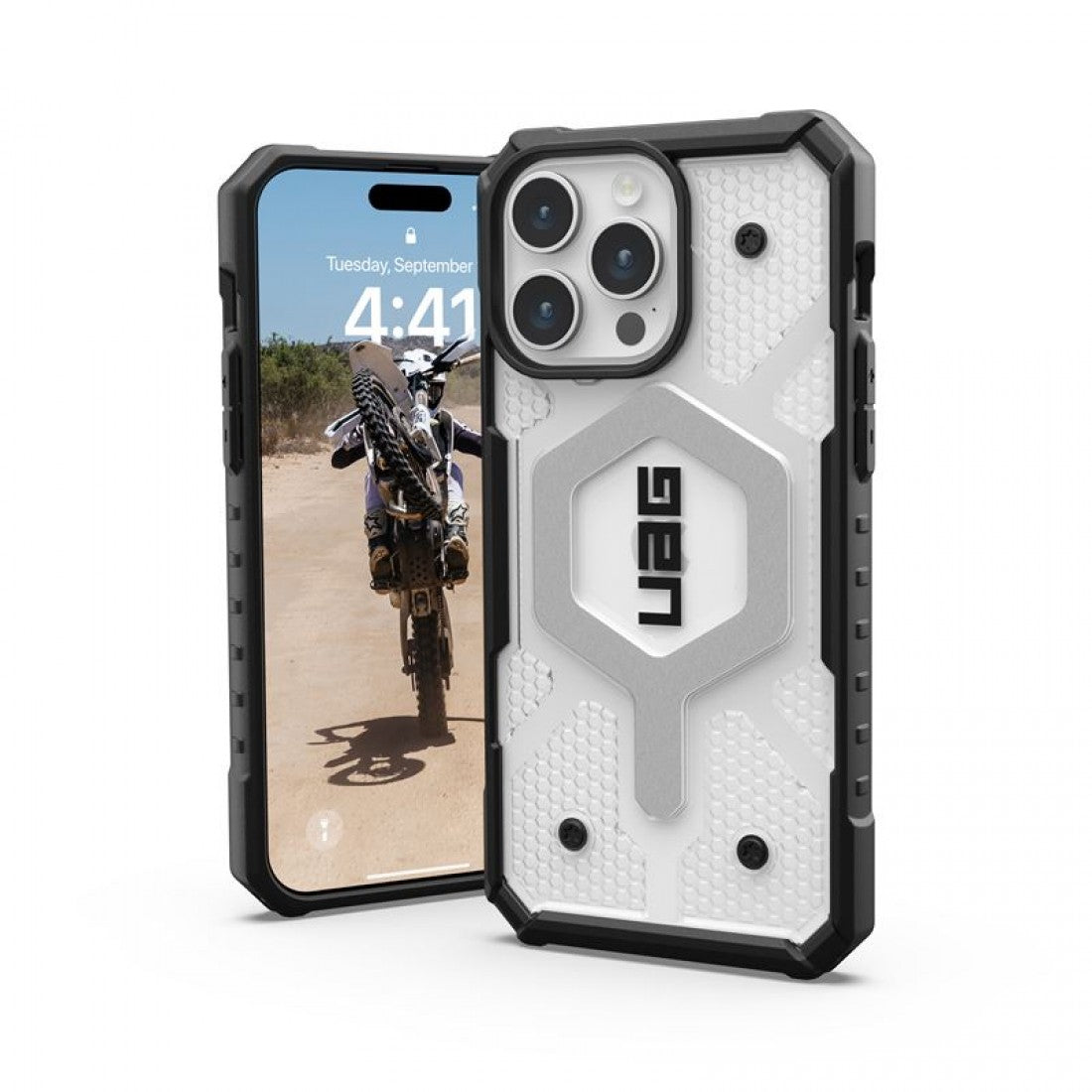 Husa UAG Pathfinder MagSafe Transparentă pentru iPhone 15 Pro Max Ice