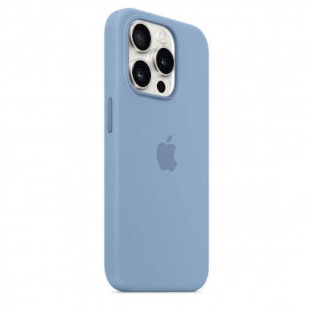 Husa de protectie Apple Silicon cu MagSafe pentru iPhone 15 Pro Max Winter Blue - mag-genius-accesorii