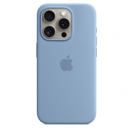 Husa de protectie Apple Silicon cu MagSafe pentru iPhone 15 Pro Max Winter Blue - mag-genius-accesorii