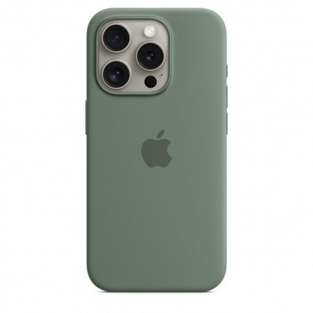 Husa de protectie Apple din Silicon cu MagSafe pentru iPhone 15 Pro Verde - mag-genius-accesorii