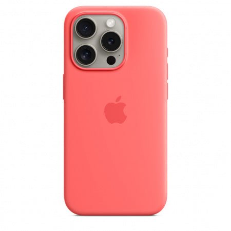 Husa de protectie Apple Silicon cu MagSafe pentru iPhone 15 Pro Guava - mag-genius-accesorii