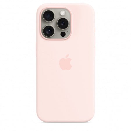 Husa de protectie Apple Silicon cu MagSafe pentru iPhone 15 Pro Light Pink - mag-genius-accesorii