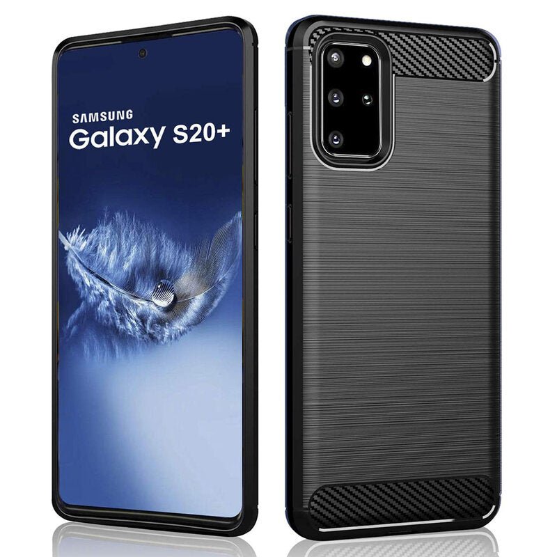 Husa Samsung Galaxy S20 Plus Techsuit Carbon Silicone, negru - mag-genius-accesorii