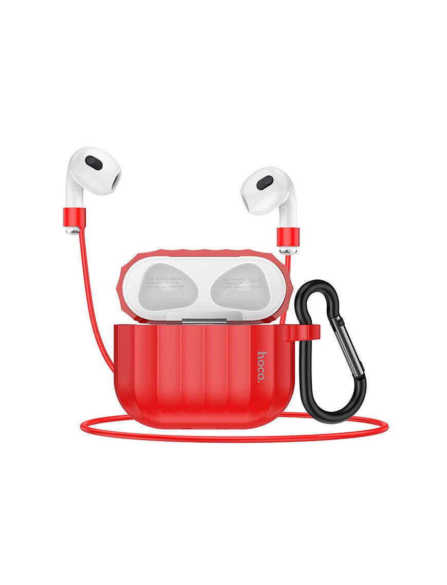 HOCO (WB22) | Husa pentru casti, compatibile cu AirPods 3, TPU | RED - mag-genius-accesorii