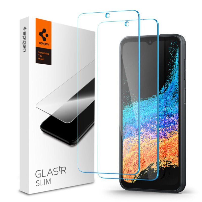 [Pachet 2x] Folie sticla Samsung Galaxy Xcover6 Pro Spigen Glas.tR Slim, clear - mag-genius-accesorii