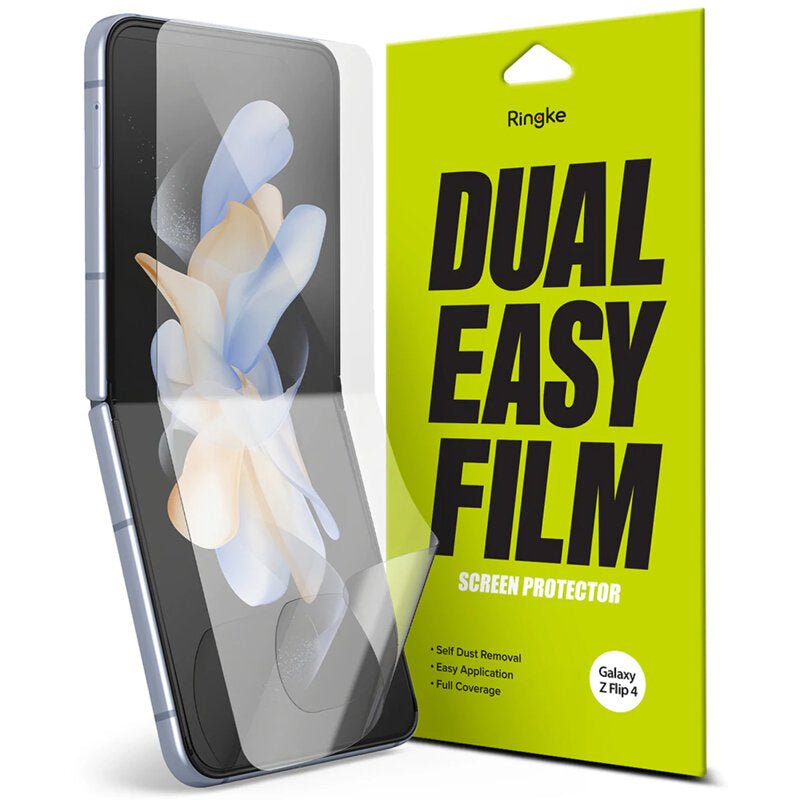 [Pachet 2x] Folie Samsung Galaxy Z Flip4 Ringke Dual Easy Film Full Coverage, transparenta - mag-genius-accesorii