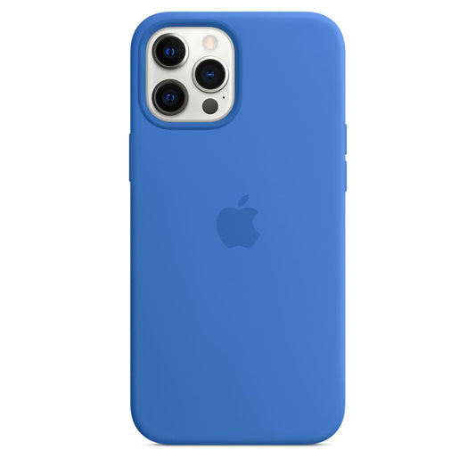 Husa de protectie Apple cu MagSafe pentru iPhone 12 Pro Max, Silicon - Culoare Capri Blue - mag-genius-accesorii