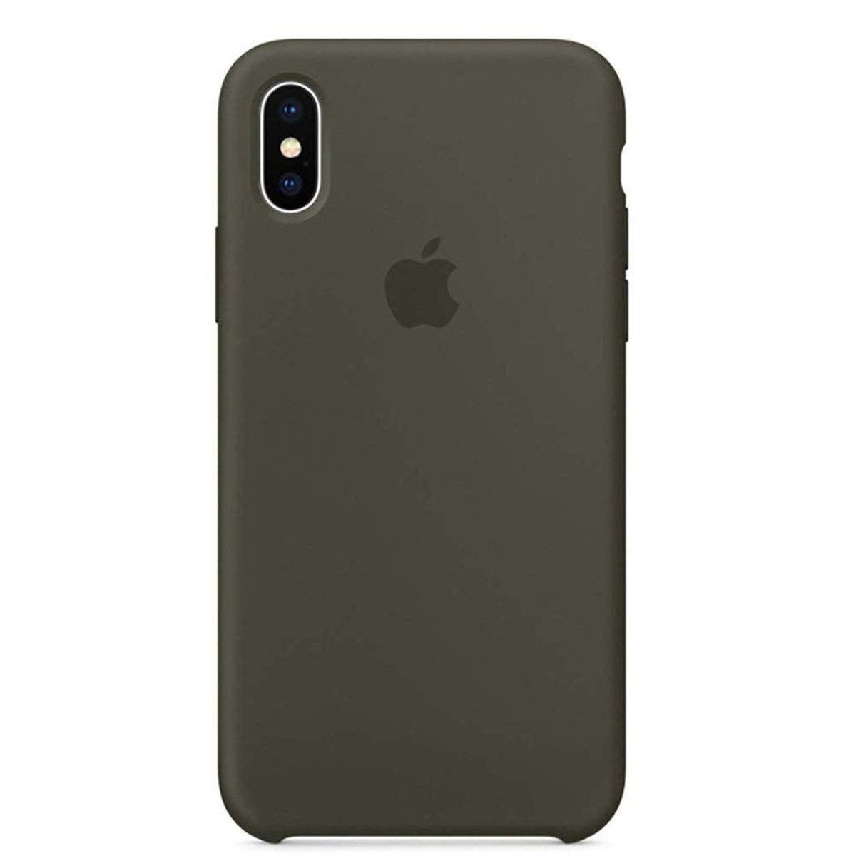 Husa de protectie Apple pentru iPhone X / XS, Silicon - Culoare Dark Olive - mag-genius-accesorii