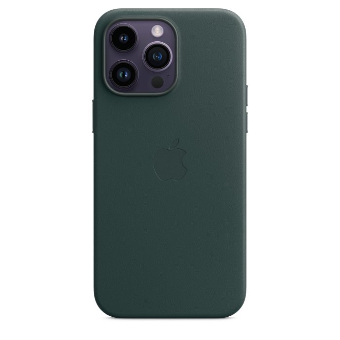 Husa de protectie Apple cu MagSafe pentru iPhone 14 Pro, Piele - Culoare Forest Green - mag-genius-accesorii