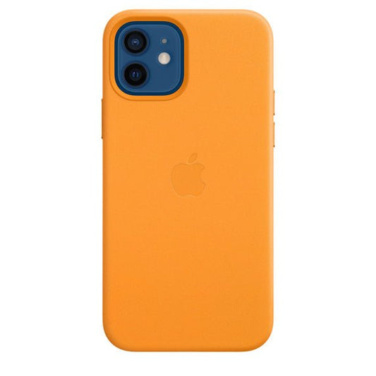 Husa de protectie Apple cu MagSafe pentru iPhone 12 Mini , Piele - Culoare California Poppy - mag-genius-accesorii