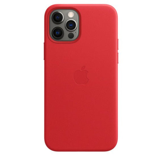Husa de protectie Apple cu MagSafe pentru iPhone 12 Pro , Piele - Culoare Red - mag-genius-accesorii