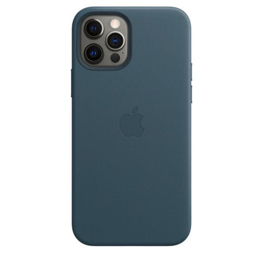 Husa de protectie Apple cu MagSafe pentru iPhone 12, Piele - Culoare Baltic Blue - mag-genius-accesorii
