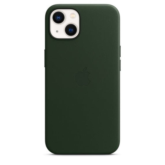 Husa de protectie Apple cu MagSafe pentru iPhone 13 Mini , Piele - Culoare Sequoia Green - mag-genius-accesorii