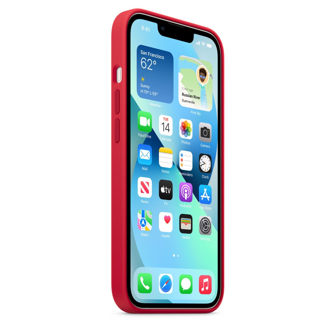 Husa de protectie Apple cu MagSafe pentru iPhone 13, Silicon - Culoare Red - mag-genius-accesorii