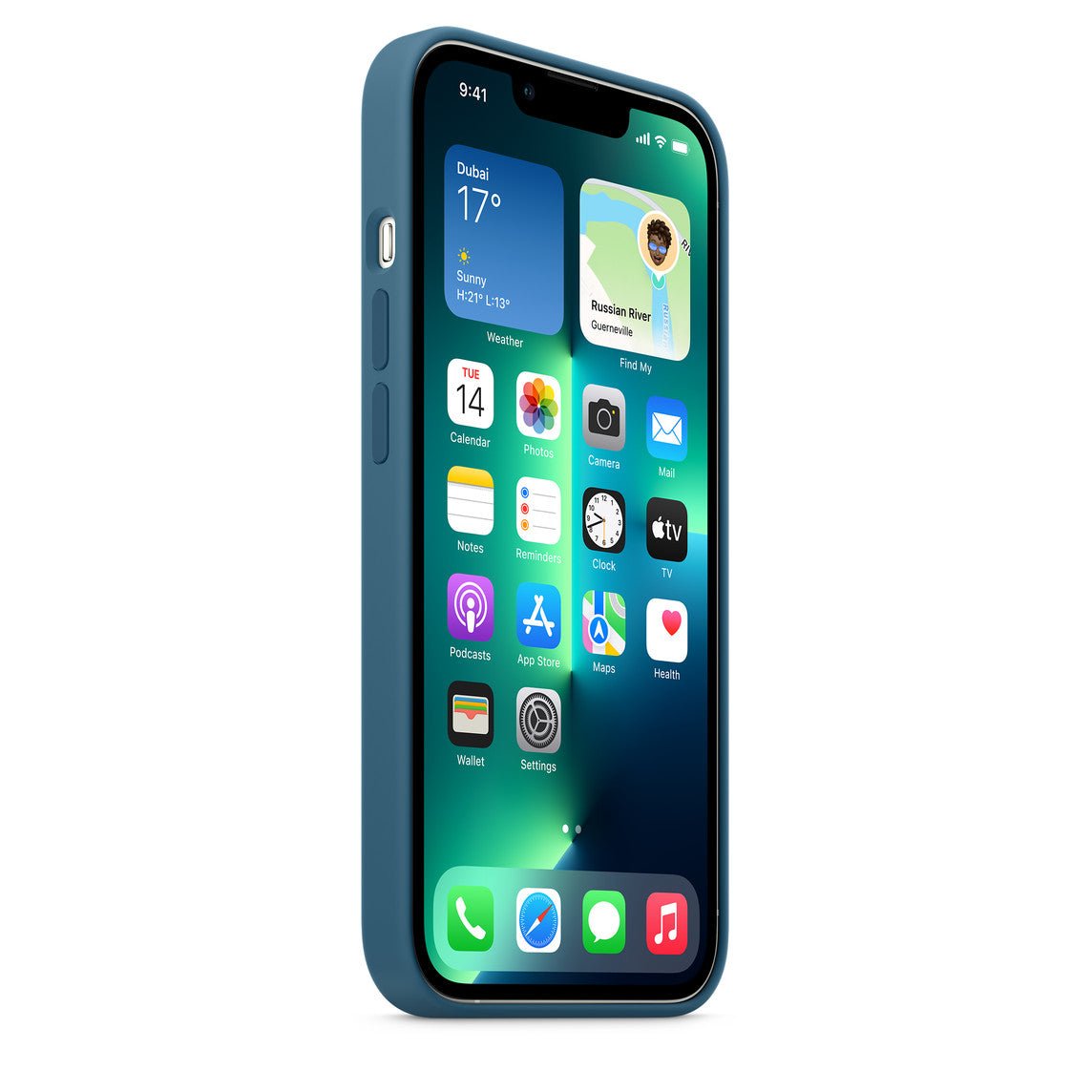 Husa de protectie Apple cu MagSafe pentru iPhone 13 Mini, Silicon - Culoare Blue Jay - mag-genius-accesorii