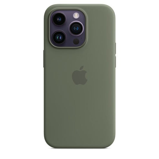 Husa de protectie Apple cu MagSafe pentru iPhone 14 Pro, Silicon Olive - mag-genius-accesorii